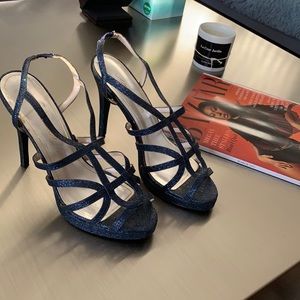 Caparros Blue Glittery Sandals